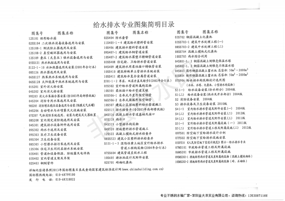 《矩形给水箱》12S101水箱国标图集内容图片